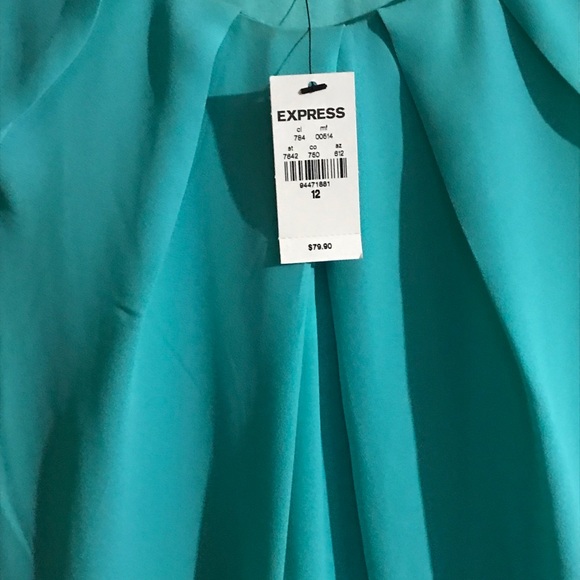 Teal/ minty green fit and flare dress - Picture 2 of 5